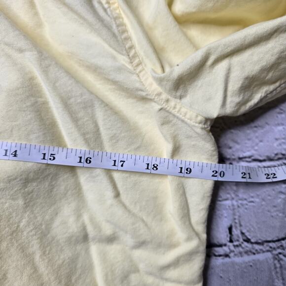 LL Bean 100% Organic Cotton Sunshine Vintage Yellow Button Up Blouse Size Large - Picture 9 of 12